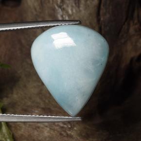 Larimar azul natural 19,34ct, formato de pêra, opaco