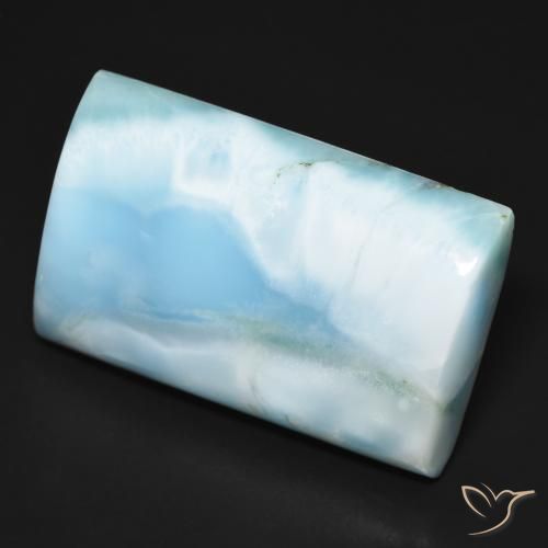 Larimar Azul claro Natural 56.47ct, baguete, Opaco