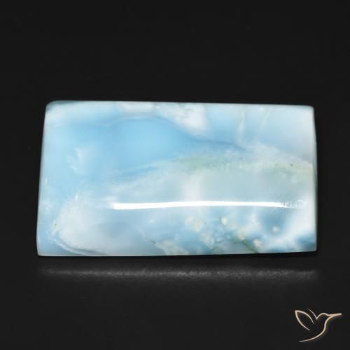 Larimar Azul claro Natural 56.47ct, baguete, Opaco