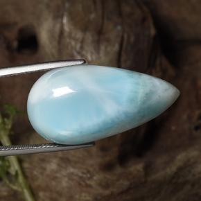 Larimar Azul esverdeado Natural 31.43ct, Formato de pêra, Opaco