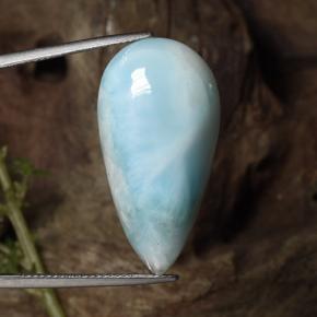 Larimar Azul esverdeado Natural 31.43ct, Formato de pêra, Opaco