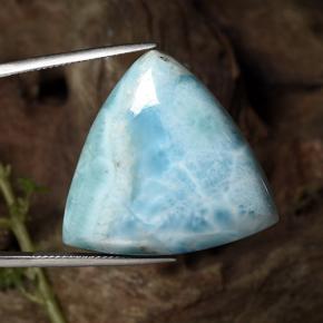 Larimar azul natural 46,87ct, trillion, opaco