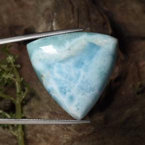 Larimar azul natural 46,87ct, trillion, opaco