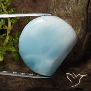 Larimar Azul Esverdeado Claro Natural 44.58ct, Chique, Opaco