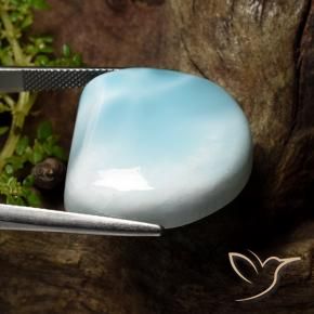 Larimar Azul Esverdeado Claro Natural 44.58ct, Chique, Opaco
