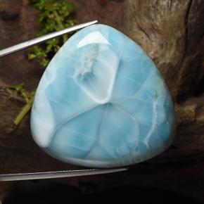 Larimar azul natural 102,85ct, trillion, opaco