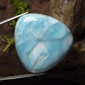 Larimar azul natural 102,85ct, trillion, opaco