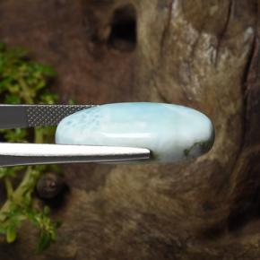 Larimar azul natural 15,43ct, corte oval, opaco