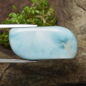 Larimar azul natural 20,35ct, forma extravagante, opaco