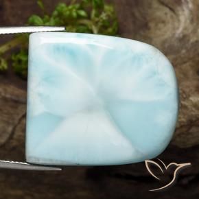 Larimar Azul Esverdeado Claro Natural 50.61ct, Chique, Opaco