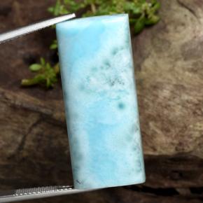 Larimar azul natural 44,71ct, baguete, opaco