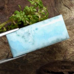 Larimar azul natural 44,71ct, baguete, opaco