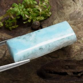 Larimar azul natural 44,71ct, baguete, opaco
