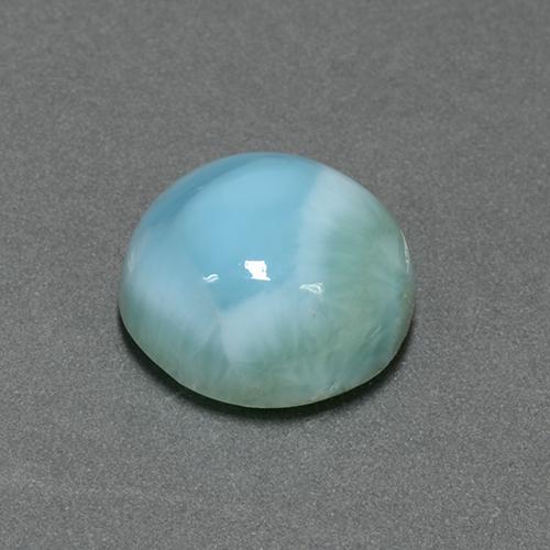 Larimar azul natural 6,90ct, corte redondo, opaco