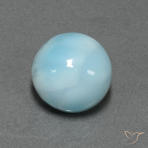Larimar Azul claro Natural 6.56ct, Redondo, Opaco