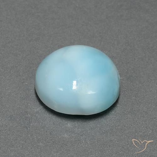 Larimar Azul claro Natural 6.56ct, Redondo, Opaco