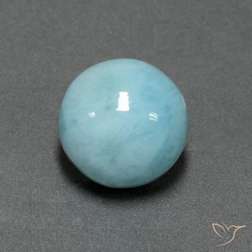 Larimar Azul claro Natural 6.79ct, Redondo, Opaco
