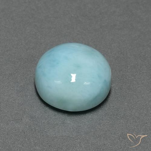 Larimar Azul claro Natural 6.79ct, Redondo, Opaco