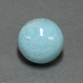 Larimar azul natural 6,99ct, corte redondo, opaco
