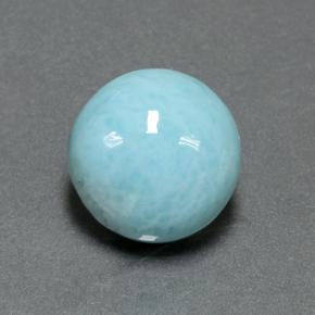 Larimar azul natural 6,99ct, corte redondo, opaco