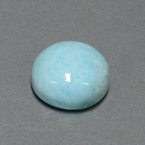 Larimar azul natural 6,99ct, corte redondo, opaco