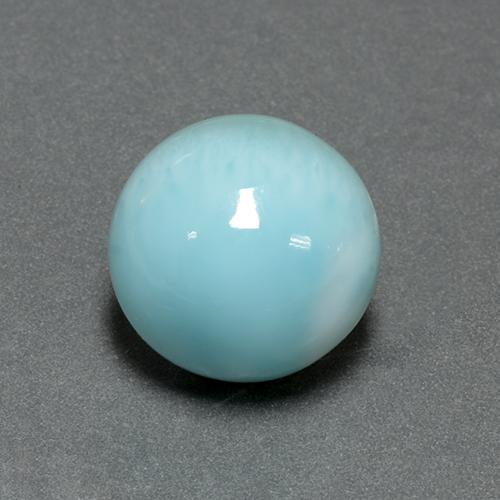 Larimar azul natural 6,62ct, corte redondo, opaco