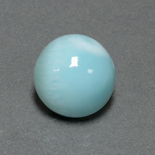 Larimar azul natural 6,62ct, corte redondo, opaco