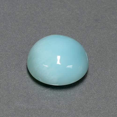 Larimar azul natural 6,62ct, corte redondo, opaco