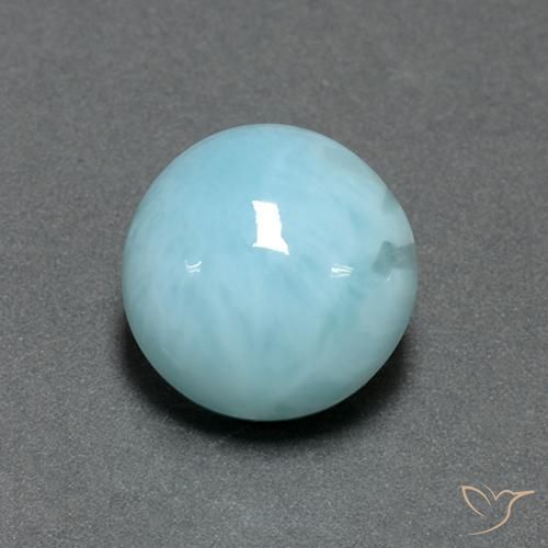 Larimar Azul claro Natural 6.50ct, Redondo, Opaco