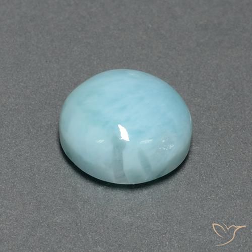 Larimar Azul claro Natural 6.50ct, Redondo, Opaco