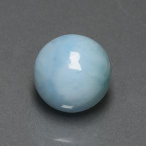 Larimar azul natural 4,74ct, corte redondo, opaco