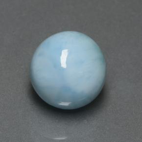Larimar azul natural 4,74ct, corte redondo, opaco