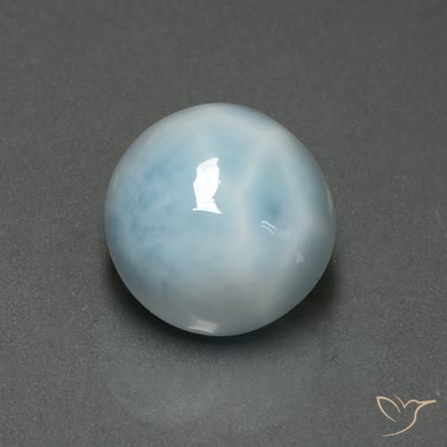 Larimar Azul claro Natural 5.43ct, Redondo, Opaco