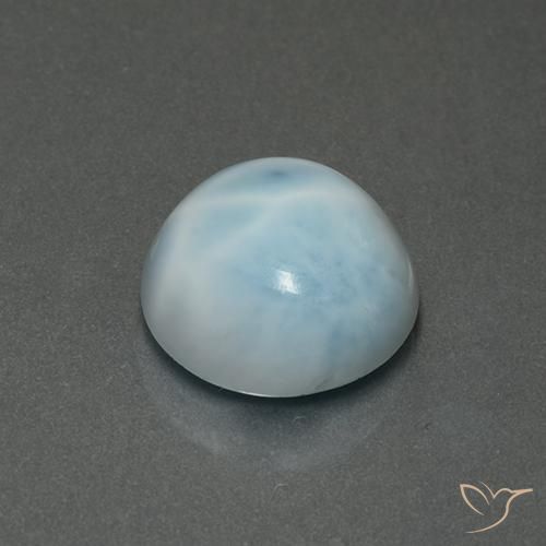 Larimar Azul claro Natural 5.43ct, Redondo, Opaco