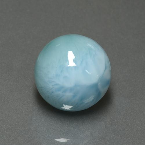 Larimar Azul claro Natural 6.64ct, Corte Redondo, Opaco