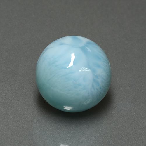 Larimar Azul claro Natural 6.64ct, Corte Redondo, Opaco