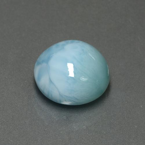 Larimar Azul claro Natural 6.64ct, Corte Redondo, Opaco