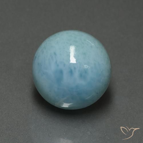 Larimar Azul claro Natural 7.03ct, Redondo, Opaco