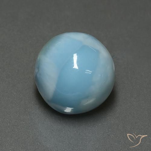 Larimar Azul claro Natural 7.09ct, Redondo, Opaco