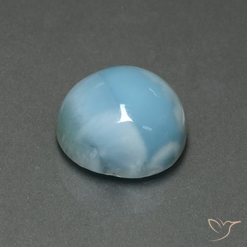 Larimar Azul claro Natural 7.09ct, Redondo, Opaco