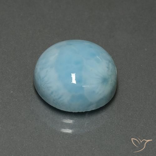 Larimar Azul claro Natural 6.82ct, Redondo, Opaco