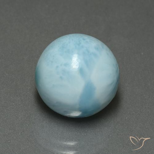 Larimar Azul claro Natural 6.37ct, Redondo, Opaco