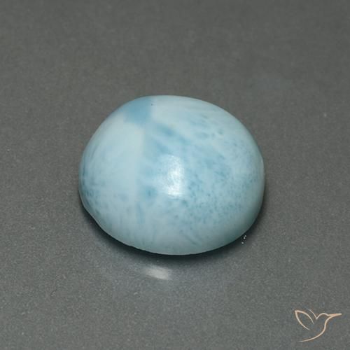 Larimar Azul claro Natural 6.37ct, Redondo, Opaco