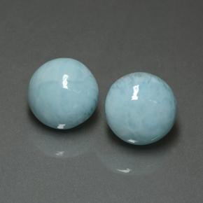 Pedras preciosas de Larimar Azul Esverdeado Claro natural de 12.17 ct, Corte Redondo, Opaco