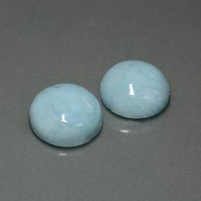 Pedras preciosas de Larimar Azul Esverdeado Claro natural de 12.17 ct, Corte Redondo, Opaco