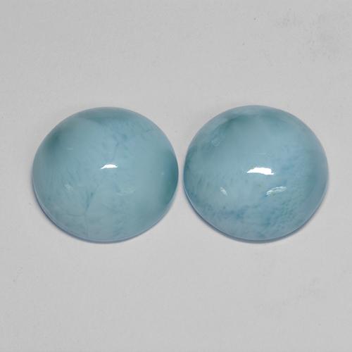 Pedras preciosas de larimar azul natural de 12,54 ct, corte redondo, opaco