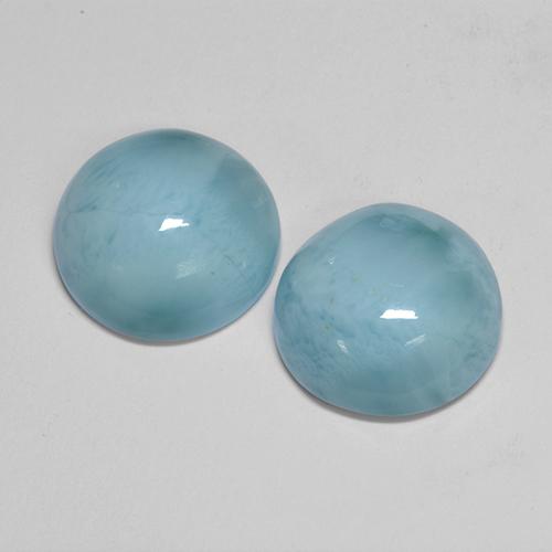 Pedras preciosas de larimar azul natural de 12,54 ct, corte redondo, opaco