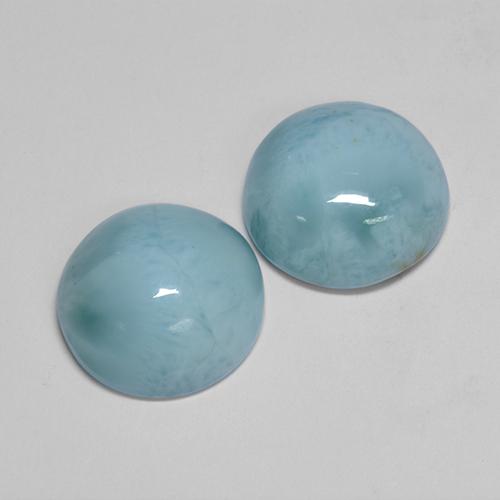Pedras preciosas de larimar azul natural de 12,54 ct, corte redondo, opaco