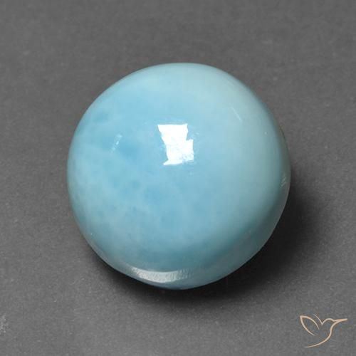 Larimar Céu azul Natural 6.89ct, Redondo, Opaco