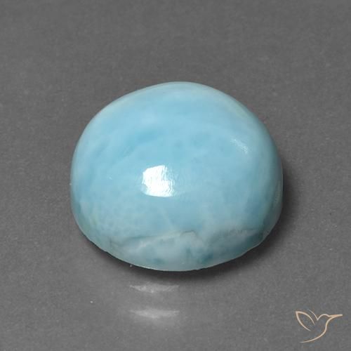 Larimar Céu azul Natural 6.89ct, Redondo, Opaco